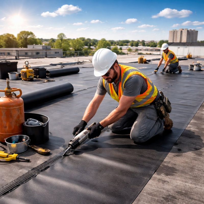 Rubber Roof Installation in Lusby, MD