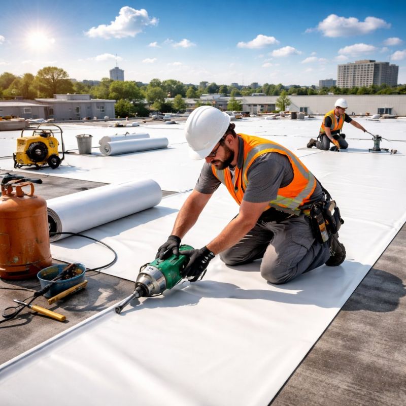Single Ply Roof Installation in Lexington Park, MD