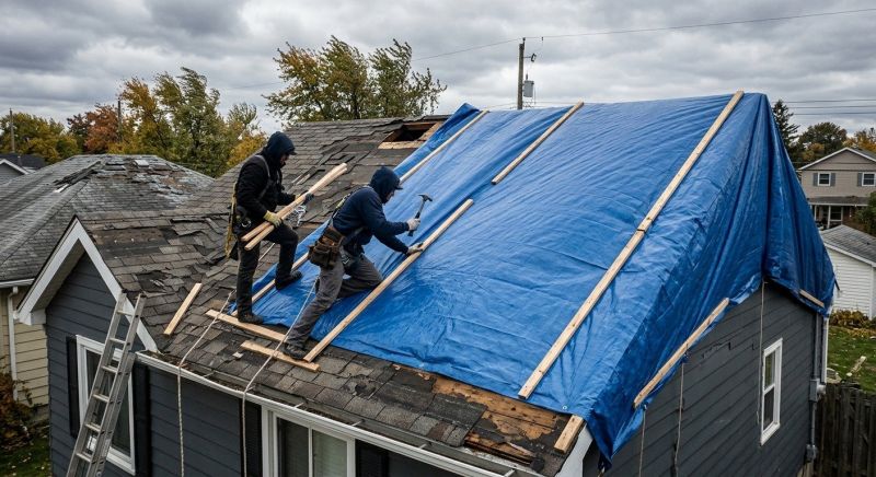 Storm Damage Roof Tarping in Lusby, MD